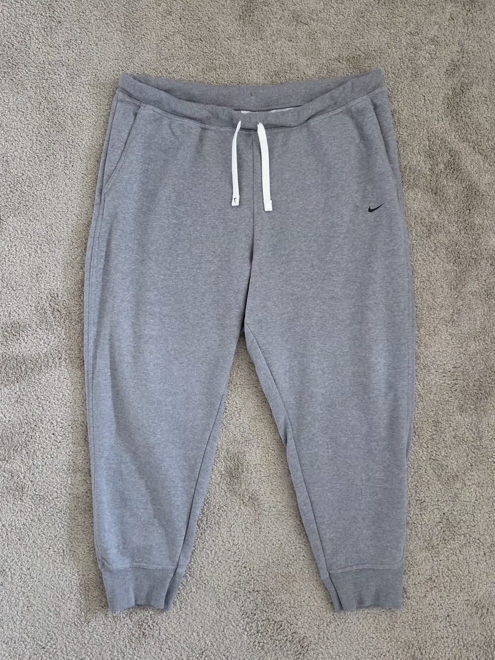 Vintage Y2K Nike Grey Sweatpanta with White Drawstrings Men's XXL